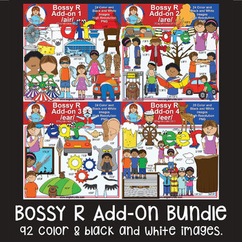 Preview of Clip Art - Bossy R Add-On Bundle (R Controlled Vowels)