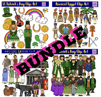 Preview of Clip Art Bundle - Ancient Egypt, Ancient Rome, St. Patrick's Day 1 and 2