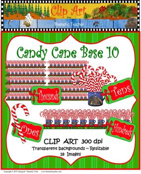 Preview of Clip Art Candy Cane Base Ten