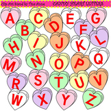 Clip Art Candy Heart Letters