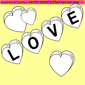 candy heart clipart black and white