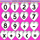 Clip Art Candy Heart Numbers black and white