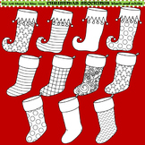 Clip Art Christmas Stockings black and white