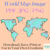 Clip Art Colorful World Map Image & Printable PDF