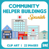 Clip Art: Community Helpers Buildings: Spanish | City - Country