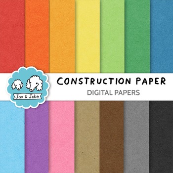 Preview of Construction Paper Clip Art Backgrounds - Cardboard Texture Digital Papers