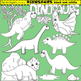 Clip Art Dinosaurs in black and white