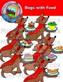 Clip Art: Dogs with Food-Dachshunds Ready to Eat