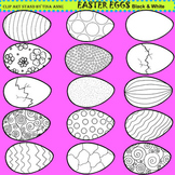 Clip Art Easter Eggs in black and white