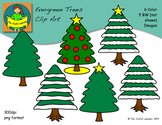 Clip Art: Evergreen & Christmas Trees (FREE)