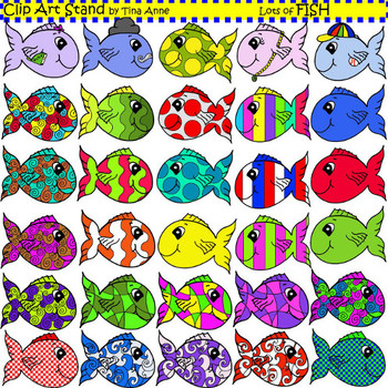 Clip Art Fish in color by Clip Art Stand by Tina Anne | TPT