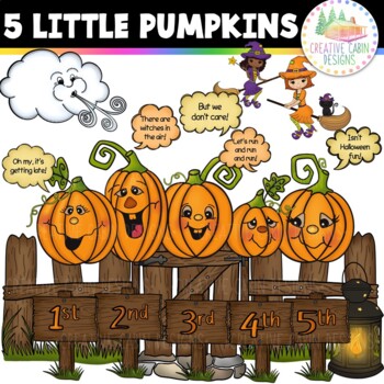 Preview of Clip Art: Five Little Pumpkins Set
