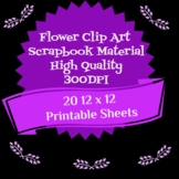 Clip Art Bundle! Neon Flowers! Scrapbook 20Digital Papers 