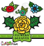 Clip Art Flowers & Leaves Nature Mega Pack