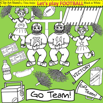 Preview of Clip Art Football in black and white