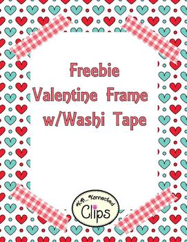 Preview of Clip Art Freebie! Valentine Frame with Washi Tape