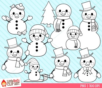 Snowman Clipart by LittleRed | TPT
