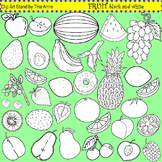 Clip Art Fruit in black and white