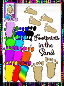 Clip Art Footprints In The Sand By Cara S Creative Playground Tpt