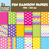 Clip Art: Fun Rainbow themed backgrounds - 18 Digital Papers