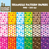 Clip Art: Fun Triangle pattern backgrounds - 18 Digital Papers