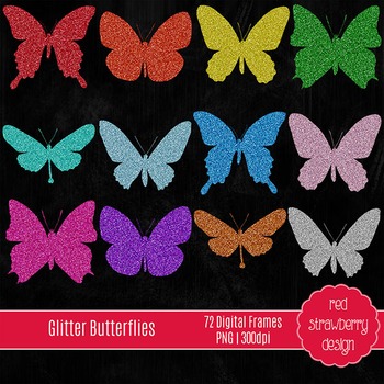 Clip Art - Glitter Butterfly by Red Strawberry Design | TpT