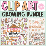 Clip Art Growing Bundle - Groovy, Desert, and Cottage clip
