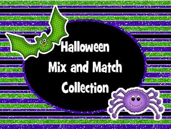 Preview of Clip Art - Halloween Glitter Mix and Match Collection