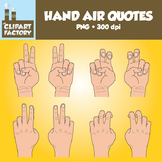 Clip Art: Hands Air Quotes - Color & Black & White