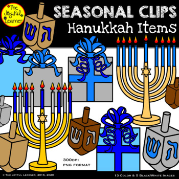 Preview of Clip Art: Hanukkah Items