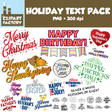 Clip Art: Holiday Text Pack - Misc