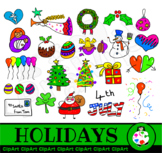 Clip Art Holiday and Christmas Doodles