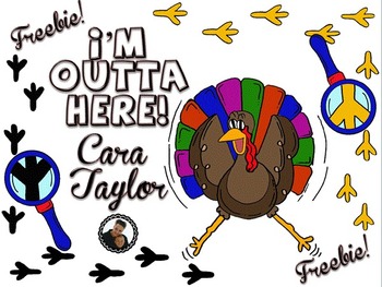 Preview of Clip Art~ I'm Outta Here!  Scared Thanksgiving Turkey