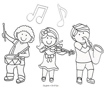 Clip Art~ Joyful Noise Music Kids with Instruments | TpT