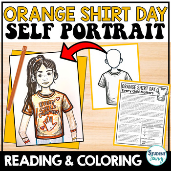 Preview of Orange Shirt Day Activities Reading Comprehension Passage Coloring Pages Sheets
