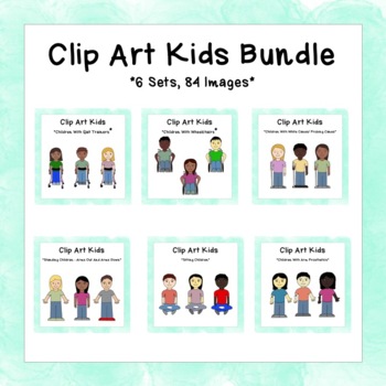 Preview of Clip Art Kids Bundle (6 Sets, 84 Images)