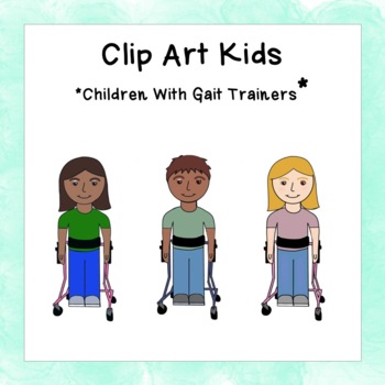 Preview of Clip Art Kids (Children With Gait Trainers)