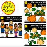 Clip Art: Pumpkins + Kids with Pumpkins BUNDLE