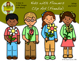 Clip Art: Kids with Flowers