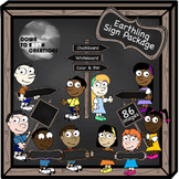 Clip Art - Kids with signs - Chalkboard, whiteboard, & sig