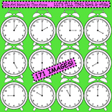Clip Art Let’s Tell Time black and white