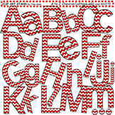 Clip Art Letters and Punctuation Chevron Red and White