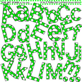 Clip Art Letters and Punctuation Polka Dots Green and White