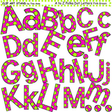 Clip Art Letters and Punctuation Polka Dots Pink and Green