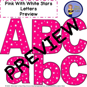 Clip Art Letters with Punctuation- Pink With White Stars by Miss Jean's ...