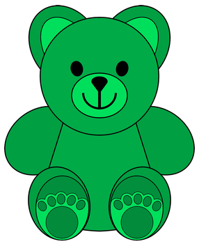 Clip Art--Little Colored Bears by Thematic Teacher | TpT