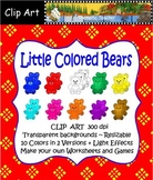 Clip Art--Little Colored Bears