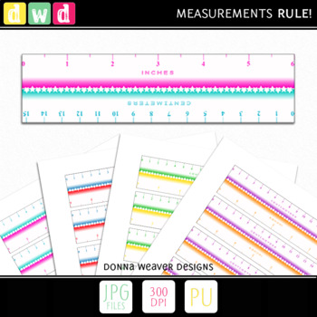 Preview of Clip Art *MEASUREMENTS RULE* 6inch Ruler Print Sheets