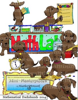 Preview of Clip Art: Mathematical Dachshunds by HeatherSArtwork