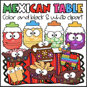 Preview of Clip Art: Mexican Food Table | Cinco De Mayo | Fiesta de Mexico | Hispanic